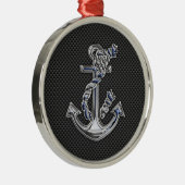 Chrom mag Seil-Anker auf Kohlenstoff-Faser Ornament Aus Metall (Rechts)