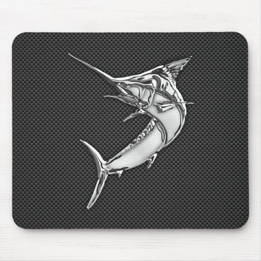 Chrom mag Speerfisch auf Kohlenstoff-Faser Mousepad (Vorne)