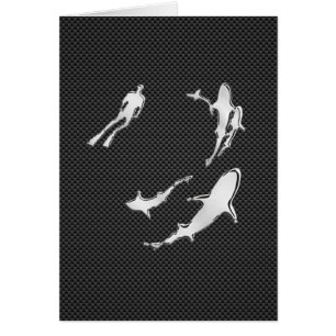 Chrom mag Taucher mit Haifischen auf