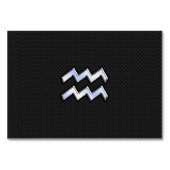 Chrom mag Wassermann-Tierkreis-Zeichen auf Tischnummer (Vorderseite)