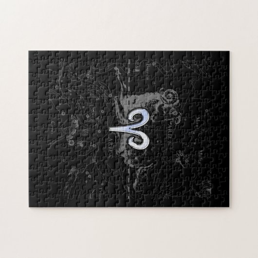 Chrom mag Widder-Tierkreis-Symbol auf Hevelius Puzzle (Horizontal)