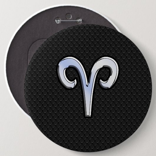 Chrom mag Widder-Tierkreis-Zeichen Button (Vorne & Hinten)