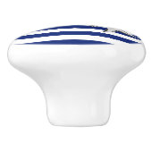 Chrom-Meerjungfrau auf Seemarine-Streifen-Druck Keramikknauf (Seitenansicht)