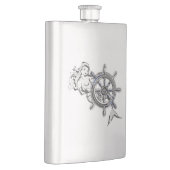 Chrom-Meerjungfrau-Seedruck Flachmann (Rechts)