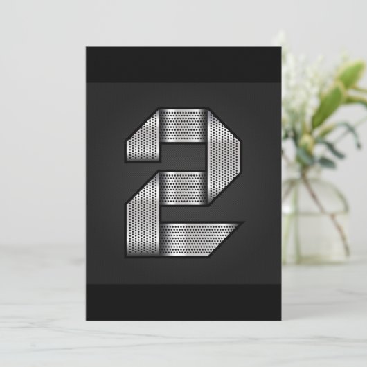 Chrom Nummer zwei Einladungen (Stehend Vorderseite)