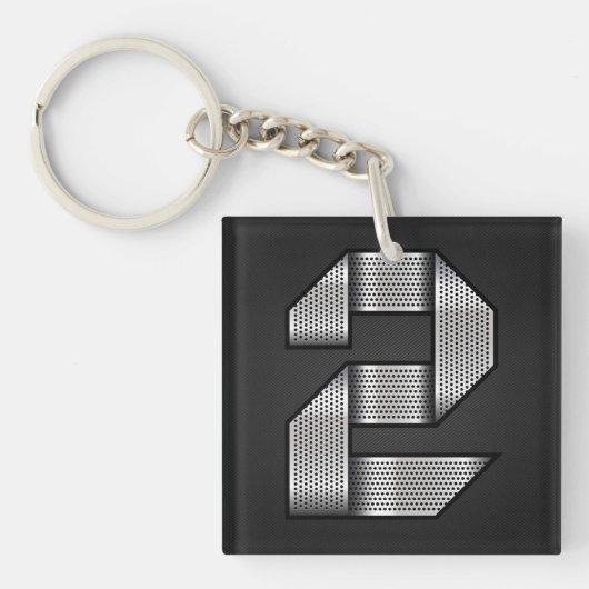 Chrom Nummer zwei Schlüsselanhänger (Vorderseite)