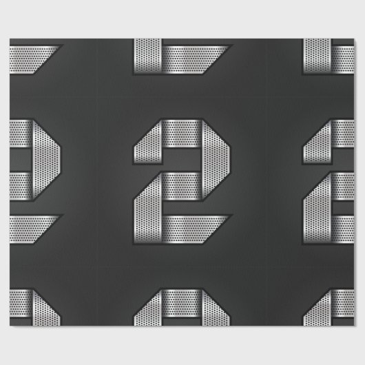 Chrom Nummer Zwei Wrapping Papier Geschenkpapier (Flach)