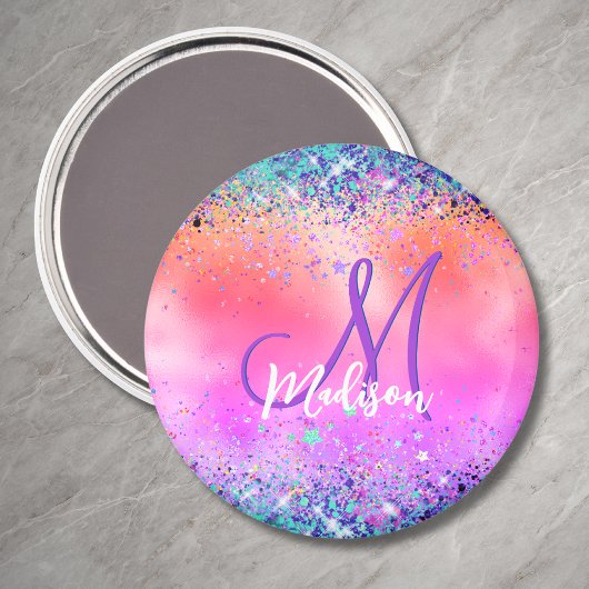 Chrom-orange-rosa-irisierende Imitate Glitzer Mono Magnet