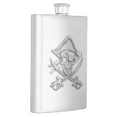 Chrom-Piraten-Schädel-Seedruck Flachmann (Rechts)