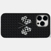 Chrom-Racing-Flags auf kariertes Leder Case-Mate iPhone Hülle (Rückseite (Horizontal))