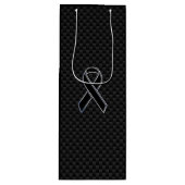 Chrom-schwarze Band-Bewusstseins-Kohlenstoff-Faser Geschenktüte Für Weinflaschen (Vorderseite)