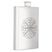 Chrom-Seestern-Druck Flachmann (Rechts)