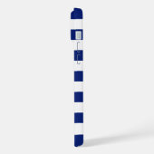 Chrom-Segelboot auf Marine Strips iPhone Hülle (Linke Seite)