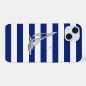Chrom-Segelboot auf Marine Strips iPhone Hülle (Rückseite (Horizontal))