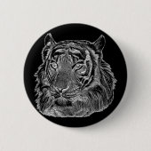 Chrom-silberner Tiger sind der Tierart Dschungel a Button (Vorderseite)