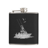 Chrom-Speerfisch-Fischerboot auf Flachmann (Vorderseite)