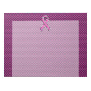 Chrom Stil Rosa Band Awareness Carbonfaser Notizblock