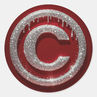 Chrom-Tropf Glitter-Buchstabe C Monogramm Runder Aufkleber