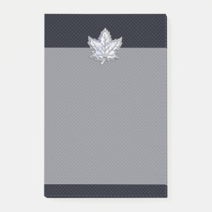 Chrom wie Ahornblatt-Kohlenstoff-Faser-Druck Post-it Klebezettel