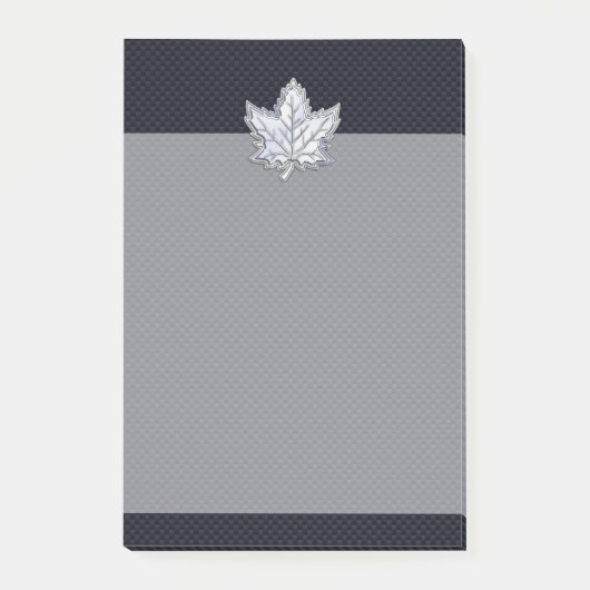 Chrom wie Ahornblatt-Kohlenstoff-Faser-Druck Post-it Klebezettel (Vorderseite)