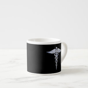 Chrom wie Caduceus Medical Symbol Espressotasse