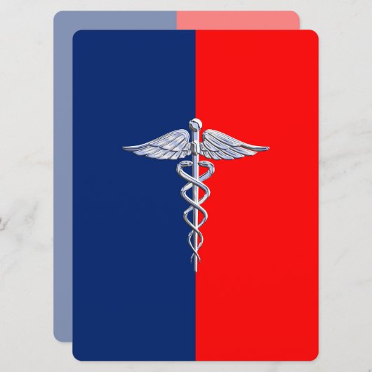 Chrom wie Caduceus Medical Symbol League (Vorne/Hinten)
