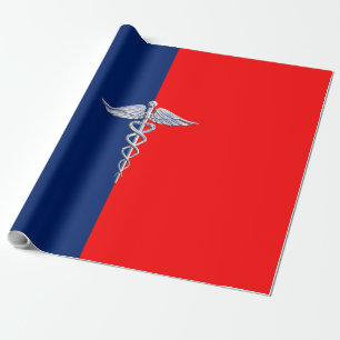 Chrom wie Caduceus Medical Symbol League Decor Geschenkpapier