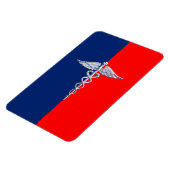 Chrom wie Caduceus Medical Symbol League Decor Magnet (Linke Seite)