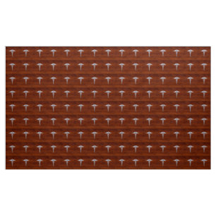 Chrom wie Caduceus Medical Symbol Mahogany Dekor Stoff