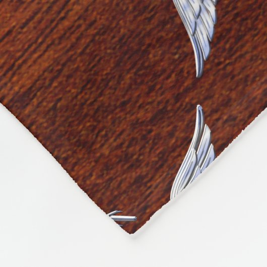 Chrom wie Caduceus Medical Symbol Mahogany Print Fleecedecke (Ecke)