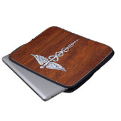 Chrom wie Caduceus Medical Symbol Mahogany Print Laptopschutzhülle (Vorne Knopf)