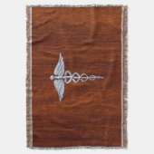 Chrom wie Caduceus Medical Symbol Mahogany Style Decke (Vorderseite Vertikal)