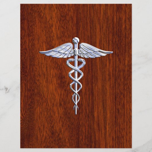 Chrom wie Caduceus Medical Symbol Mahogany Style Flyer (Vorne)