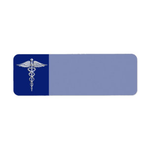Chrom wie Caduceus Medical Symbol Navy Blue Deko