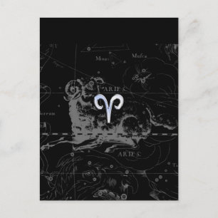 Chrom wie das Sternzeichen Widder auf Hevelius 169 Postkarte