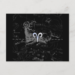 Chrom wie das Sternzeichen Widder auf Hevelius 169 Postkarte