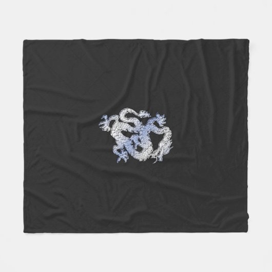 Chrom wie Drache auf schwarzem Fleecedecke (Vorderseite (Horizontal))