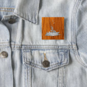 Chrom wie Fischerboot auf Teak-Holz-Dekoration Button (Beispiel)