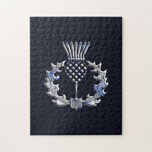 Chrom wie Kohlenstoff-Faser-Druckscottish-Distel Puzzle (Vertikal)