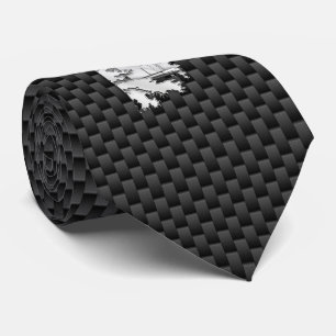 Chrom wie Leuchtturm auf Kohlenstoff-Faserdruck Krawatte
