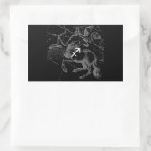 Chrom wie Sagittarius Zodiac Signage Hevelius Deco Rechteckiger Aufkleber (Tasche)