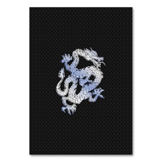Chrom wie silber Dragon Black Snake Skin Stil Tischnummer (Vorderseite)