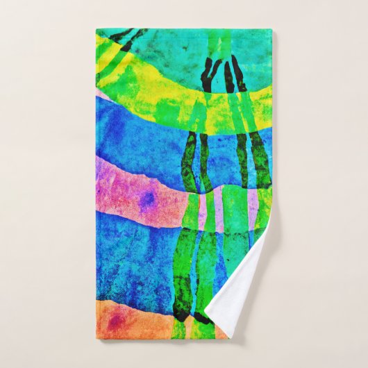 Chroma Abstrakt Elegance Muster Badhandtuch Set (Handtuch)