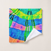 Chroma Abstrakt Elegance Muster Badhandtuch Set (Waschlappen)