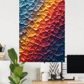 Chroma Fold: Geometric Prism Gradient Abstract Art Poster (Heimbüro)