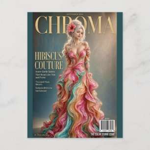 Chroma Hibiscus Couture Silberhaar Cover Girl Postkarte