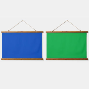 Chroma-Schlüsselfarbe Blau und Grün Wandteppich Mit Holzrahmen