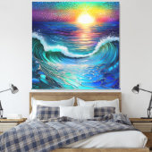 Chroma Sea Seascape Leinwanddruck (Insitu (Schlafzimmer))