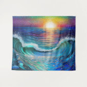 Chroma Sea Seascape Wandteppich (Vorderseite (Horizontal))