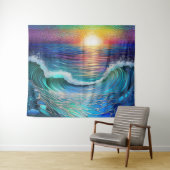 Chroma Sea Seascape Wandteppich (Beispiel (Horizontal))